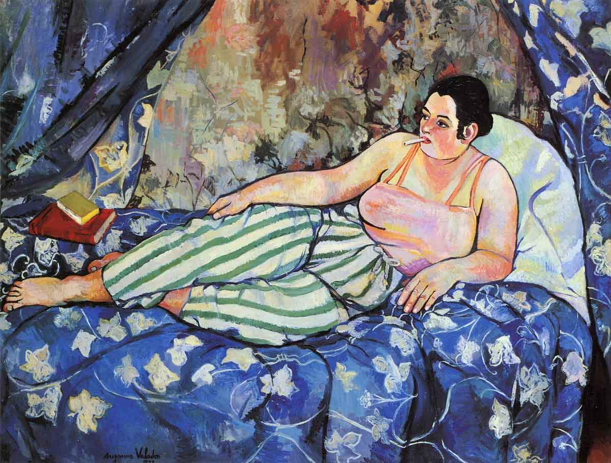 femei artisti valadon blue room pictura